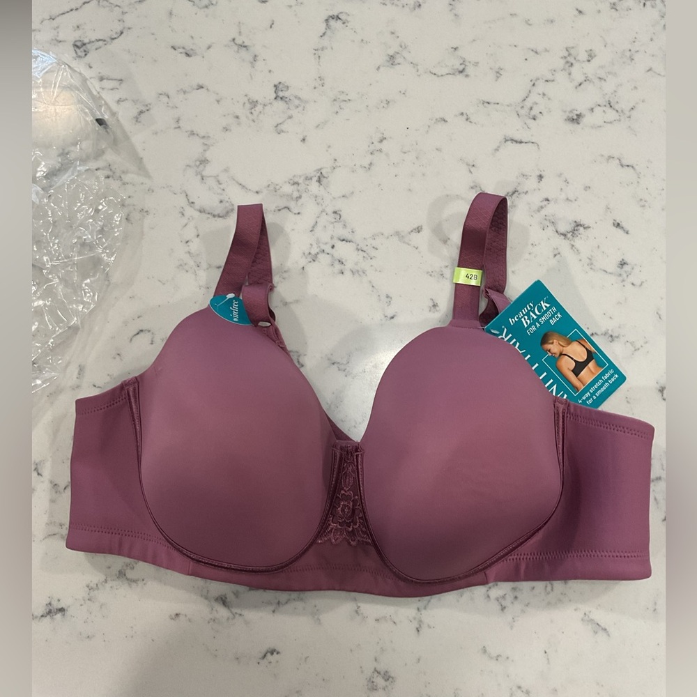 NWT Vanity Fair 71-380 Berry Glaze 42B Beauty Back Wire Free T-Shirt Bra